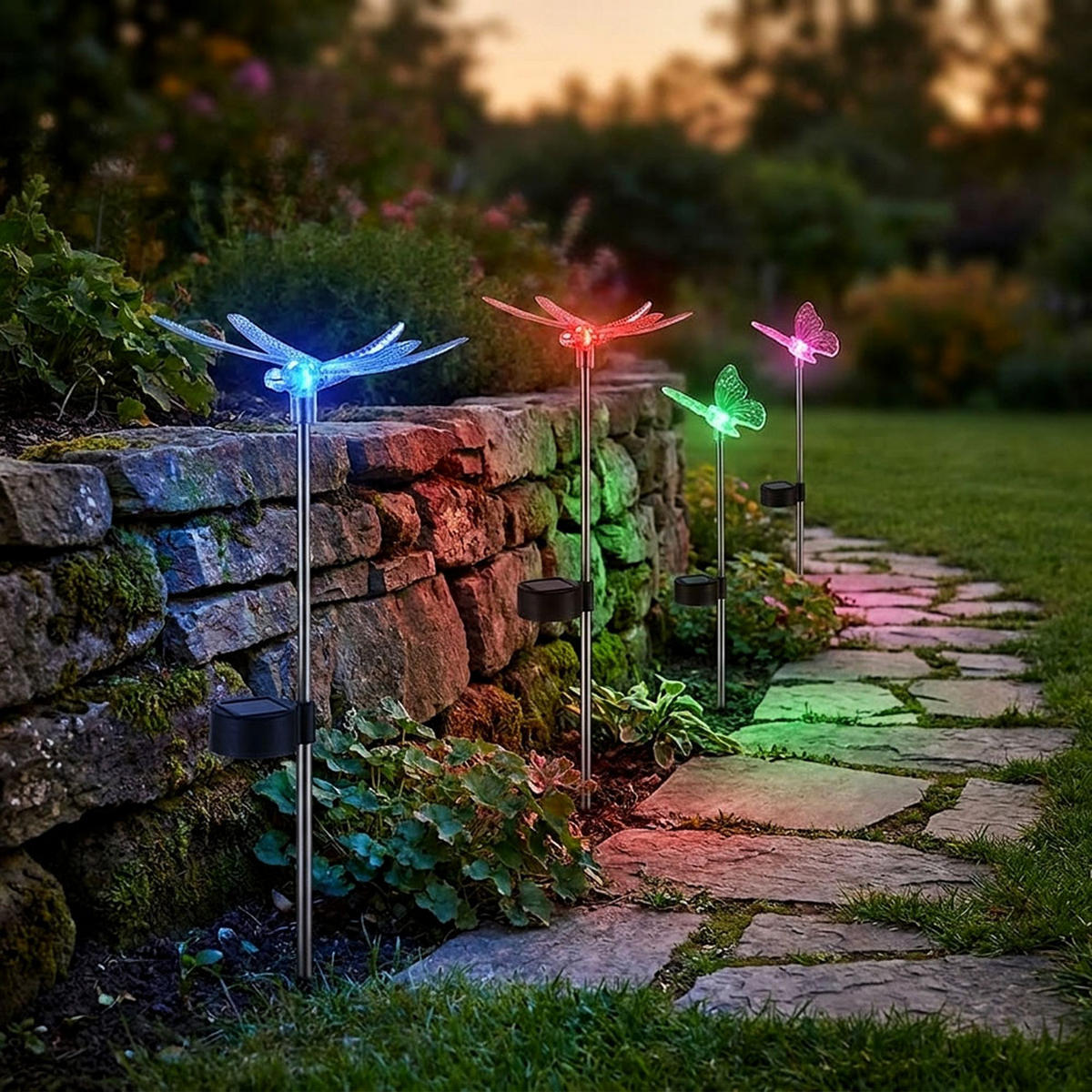 LED AUSSENLEUCHTE Klar Solarlampe Farbwechsel - Klar, Kunststoff (6/7/42cm) - Globo Lighting