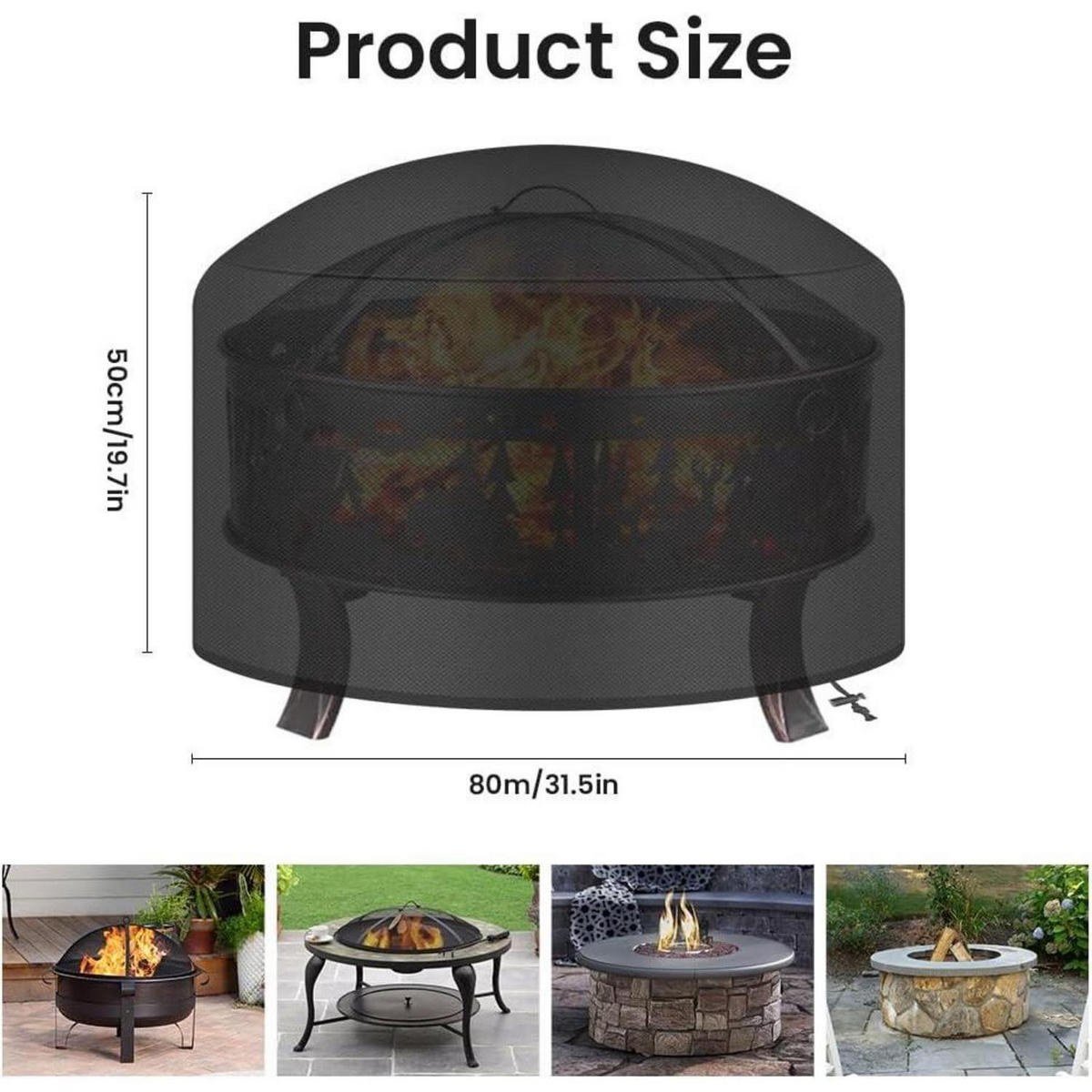 ABDECKUNG für Terrassenheizer 80 cm - Schwarz, Kunststoff (80/80/80cm)