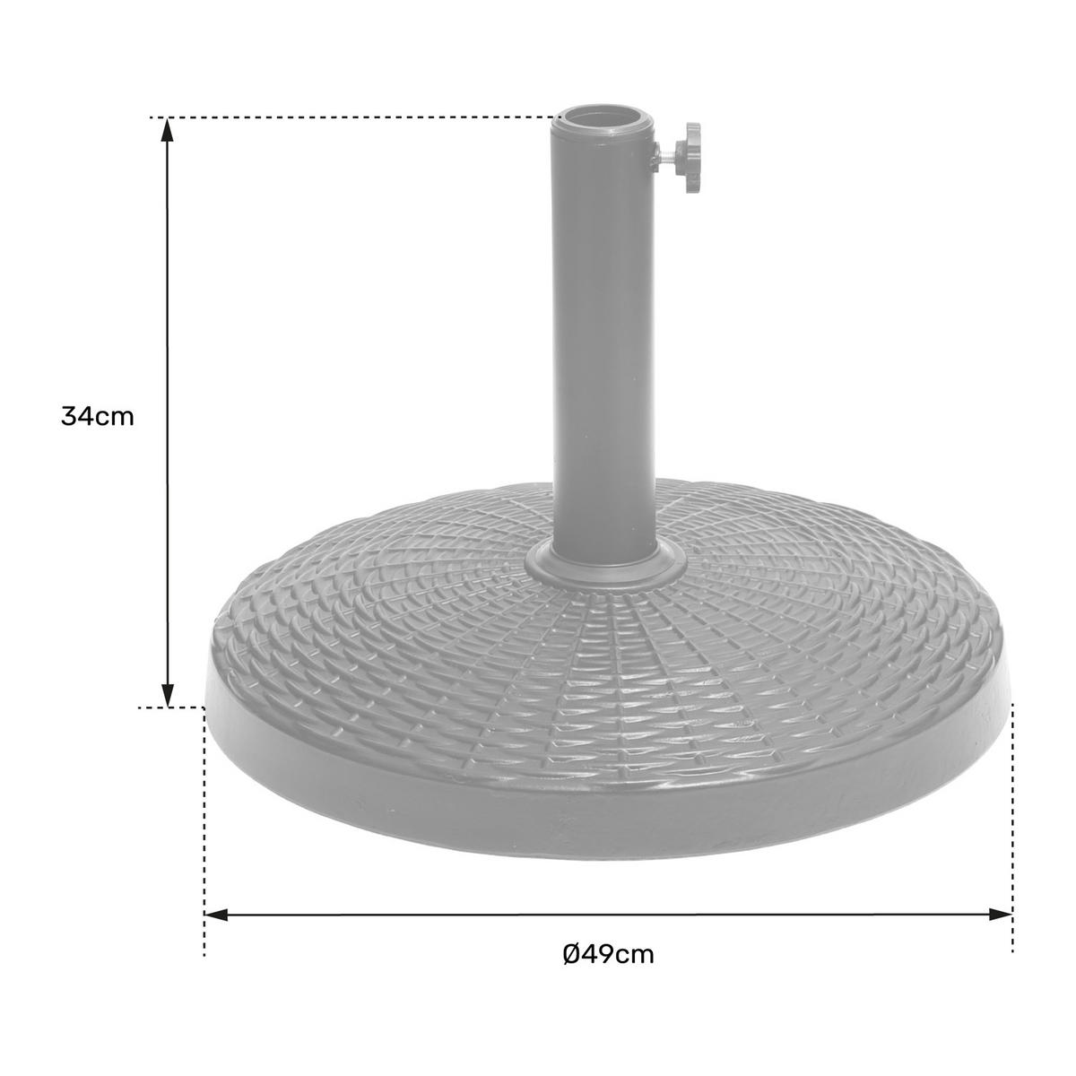SONNENSCHIRMSTÄNDER Quimper Schwarz - Schwarz, Kunststoff (49/49cm) - Happy Garden