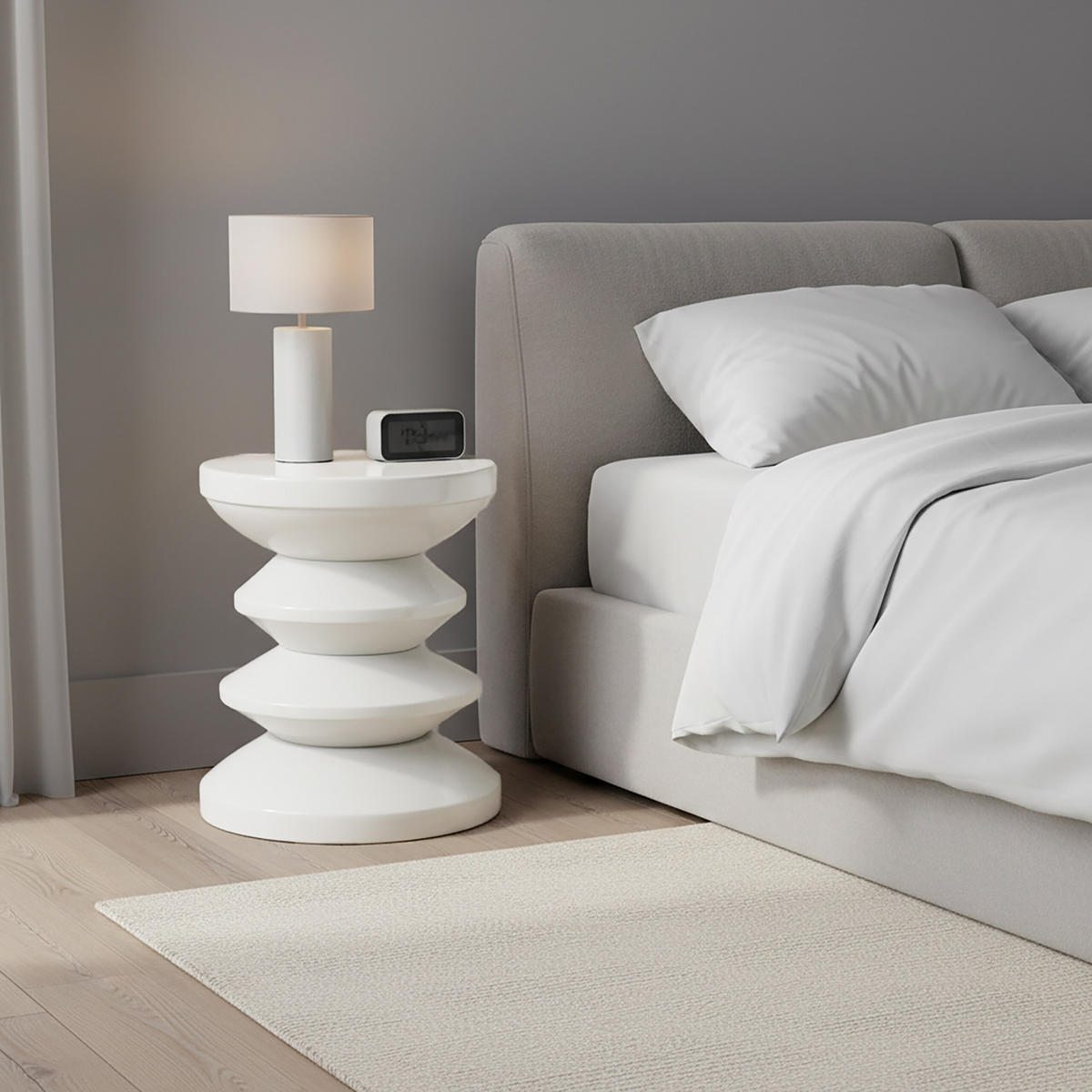 BEISTELLTISCH - Weiß, Metall (35/35/46cm) - Relaxdays