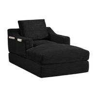 SCHLAFSOFA mit Doppelschicht-Design und ausziehbarer Liegefläche - Schwarz, Textil (100/68/162cm) - EVRYAE