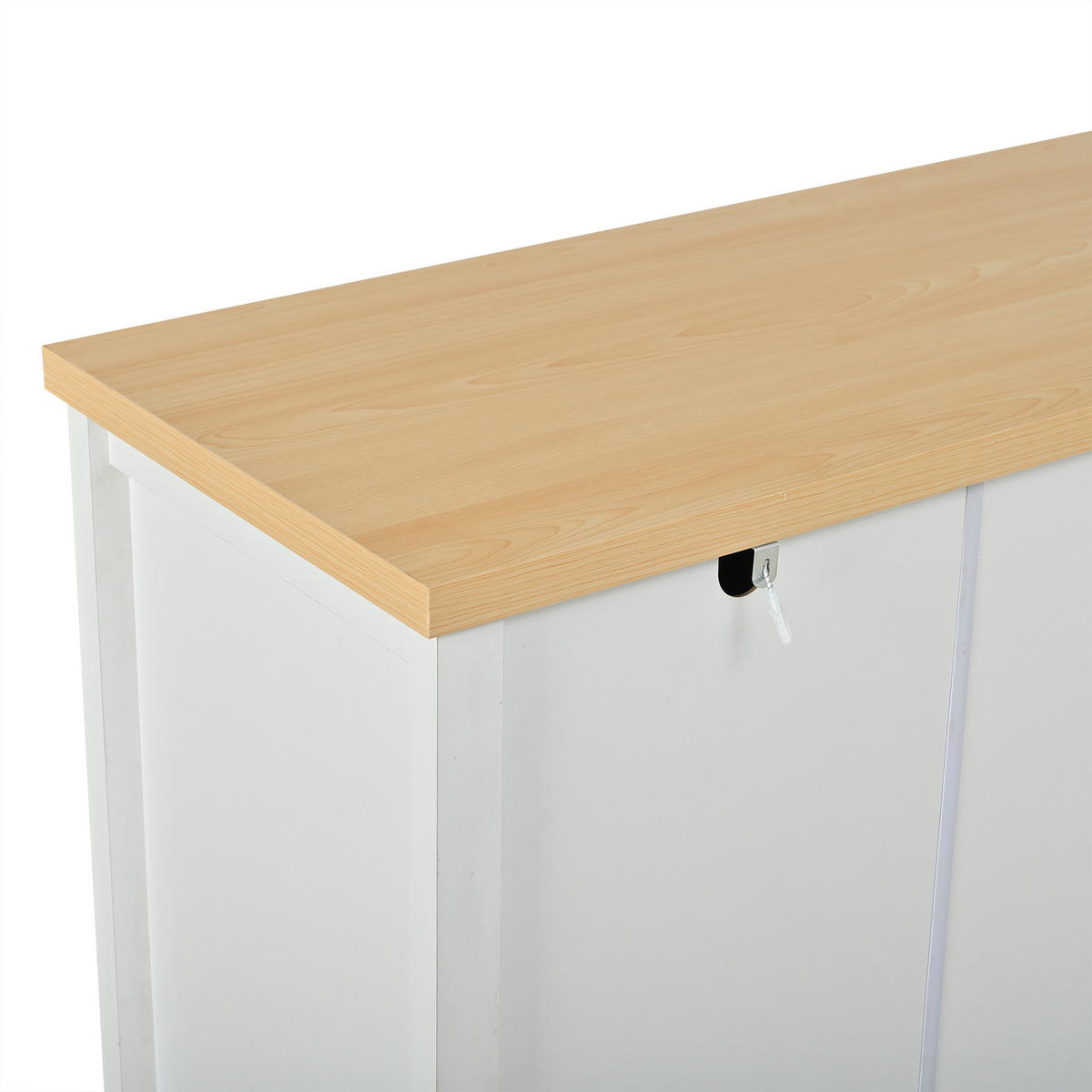 SIDEBOARD in Weiß mit 4 Türen und 2 Partitionen für Küche und Wohnzimmer, B140/T40/H78 cm - Weiß, Holz/Holzwerkstoff (140/78/40cm) - STILVORA