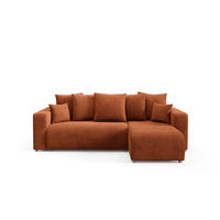 ECKSOFA mit Schlaffunktion Kupfer - Orange, Textil (247/145cm) - Furnisell