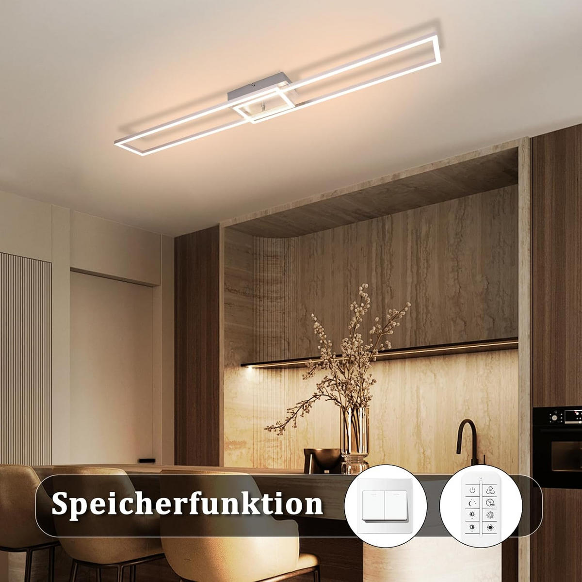 LED-DECKENLEUCHTE Schildhainbach 18.5/7.3/102.0 cm - Silberfarben, Metall (102/18.5/7.3cm) - ZMH