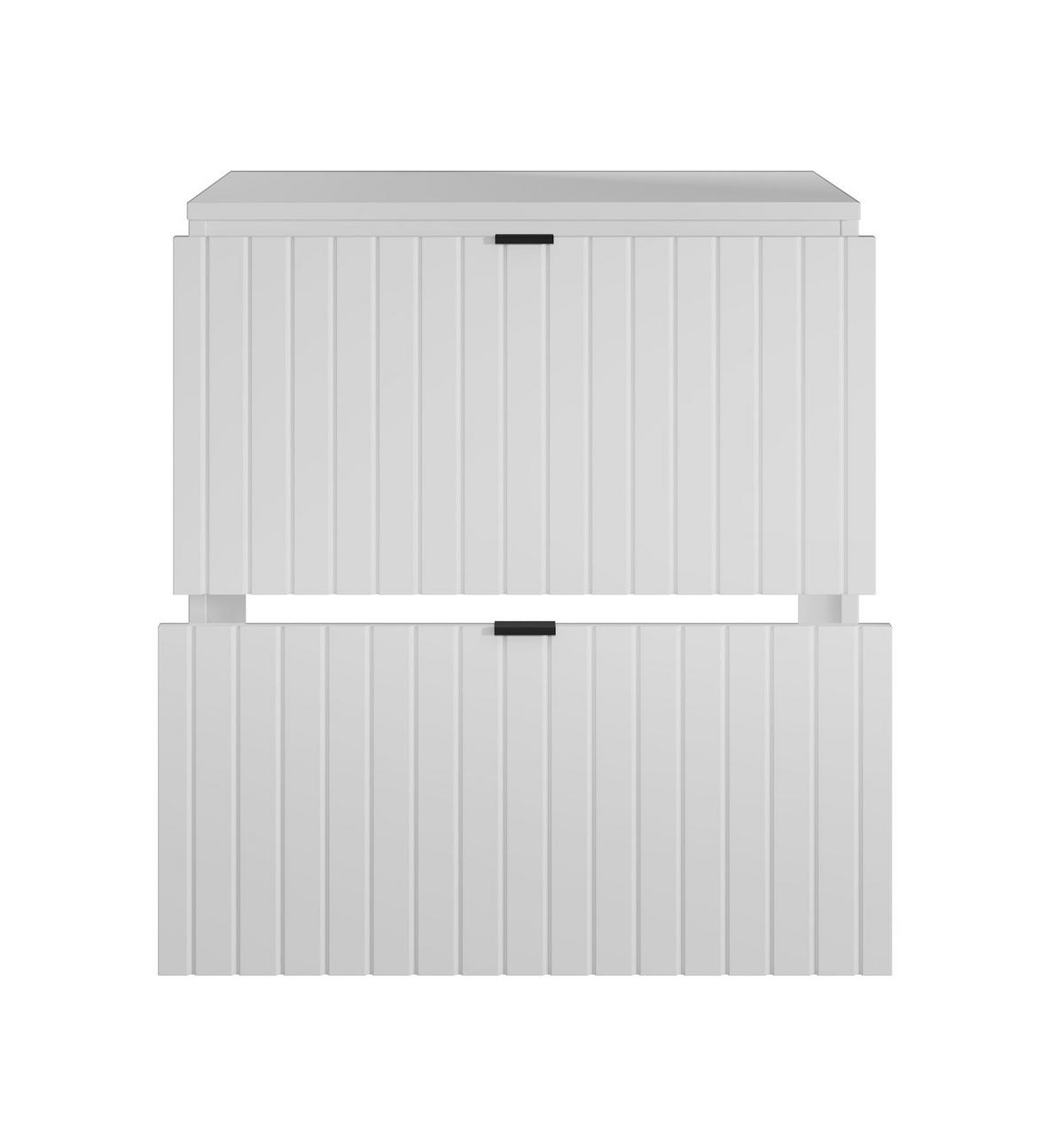 WASCHBECKENUNTERSCHRANK Nile 2 Schubladen Weiß - 60 x 47 x 61 cm - Weiß, Holz (60/47/61cm) - Badplaats