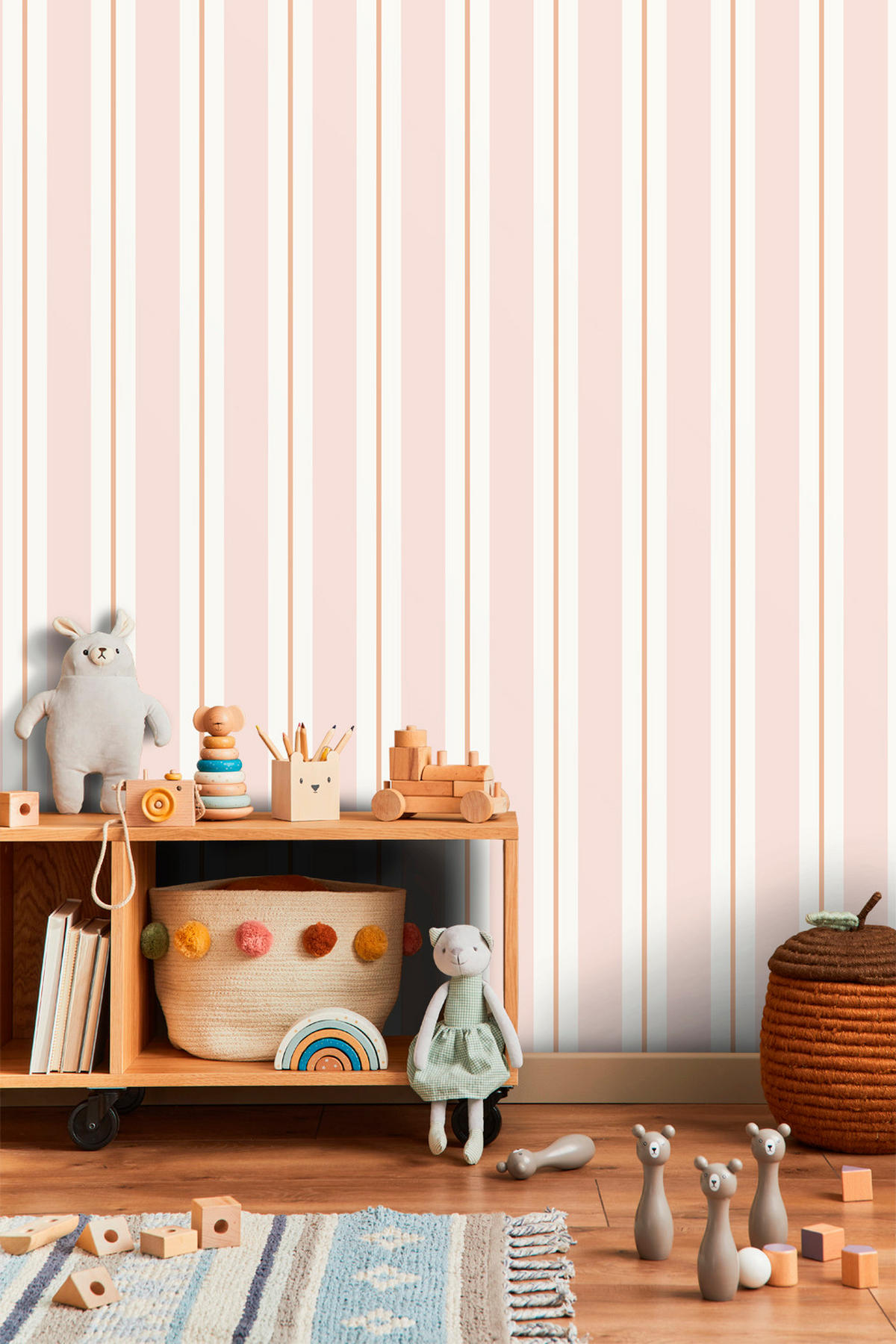 TAPETE Streifen 53 cm x 10 m - Pink, Papier (53/1000cm) - Sanders & Sanders