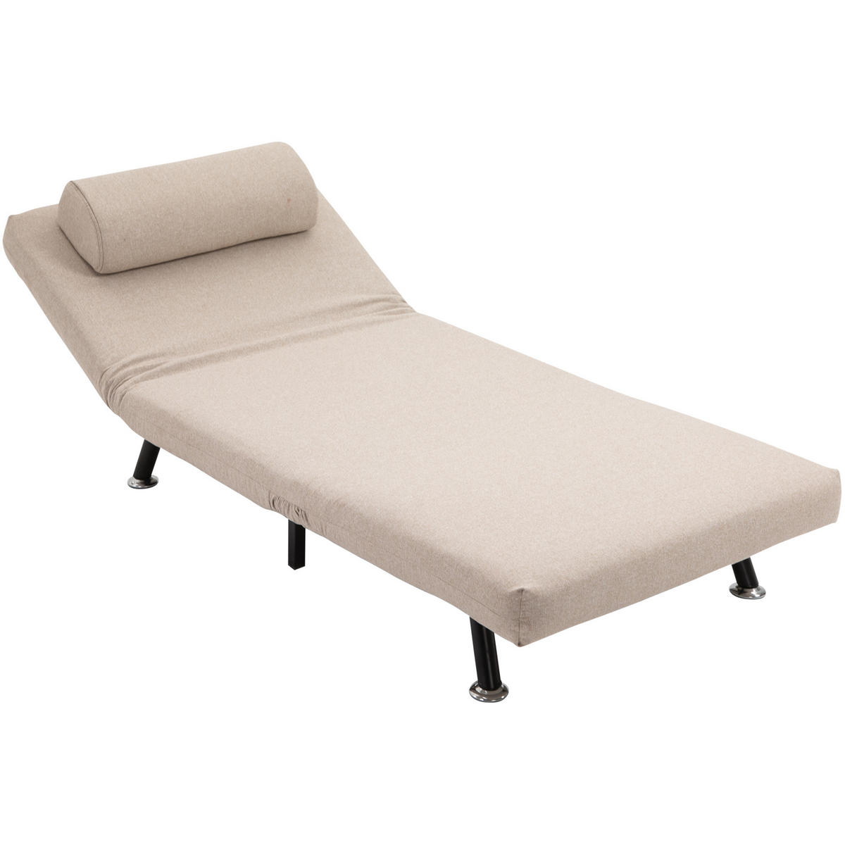SCHLAFSESSEL DE-08180 mit Bettfunktion & verstellbarer Rückenlehne Beige - Beige, Metall (70/75/75cm) - ComfortXL