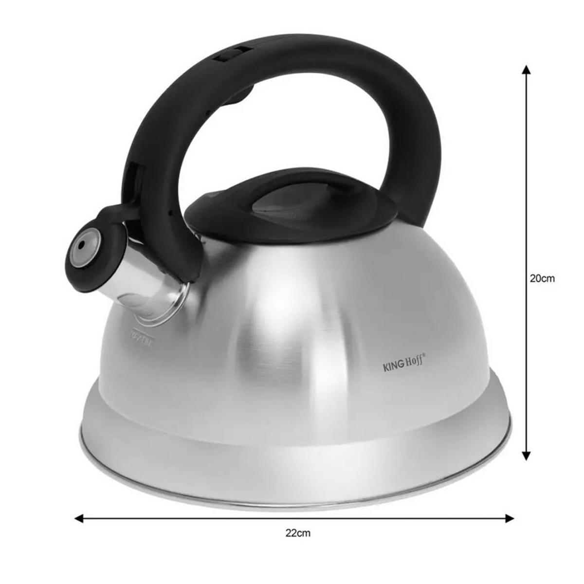 WASSERKESSEL Silber 25/23/20 cm KH3236 - Silberfarben, Metall (25cm) - Kinghoff 