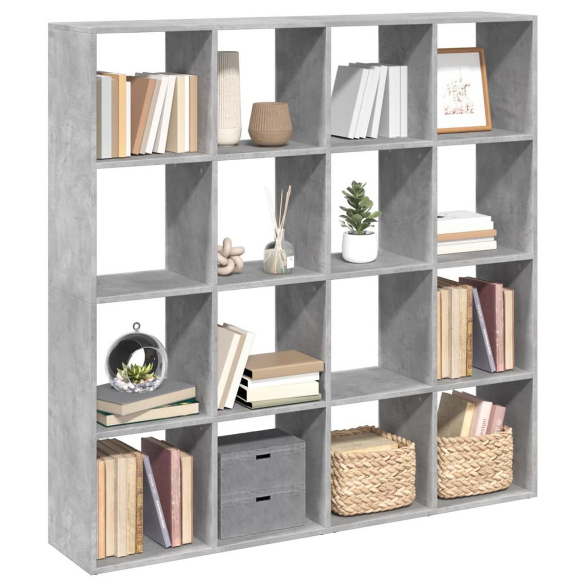 BÜCHERREGAL Betongrau 137,5/29/137,5 Cm Holzwerkstoff - Grau, Holzwerkstoff (29/137.5/137.5cm) - vidaXL