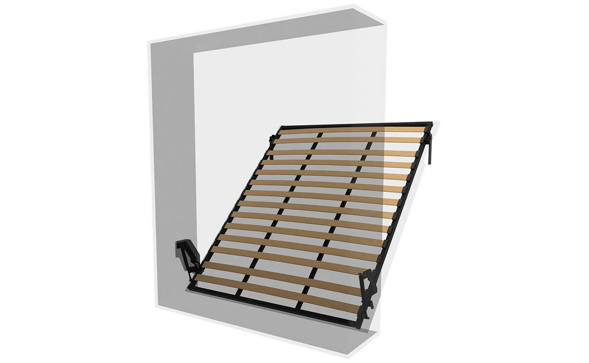 SCHRANKBETT Morphy Einbaubares 150x200 Vertikal - Weiß, Holz/Metall (150/200cm) - WallBedKing