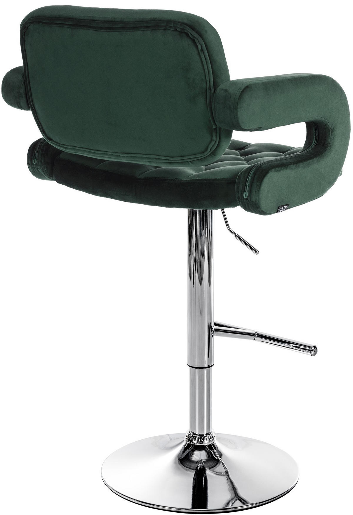 BARHOCKER Samt dunkelgrün - Dunkelgrün/Schwarz, Textil (62/103/55cm) - CLP