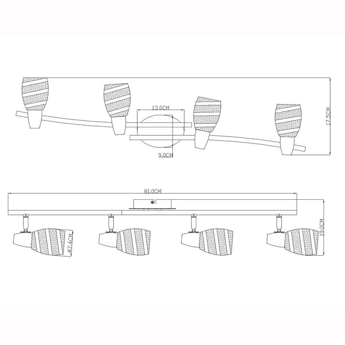 LED DECKENLEUCHTE Metall Silber - Silberfarben, Glas (81/9/16cm) - Globo Lighting
