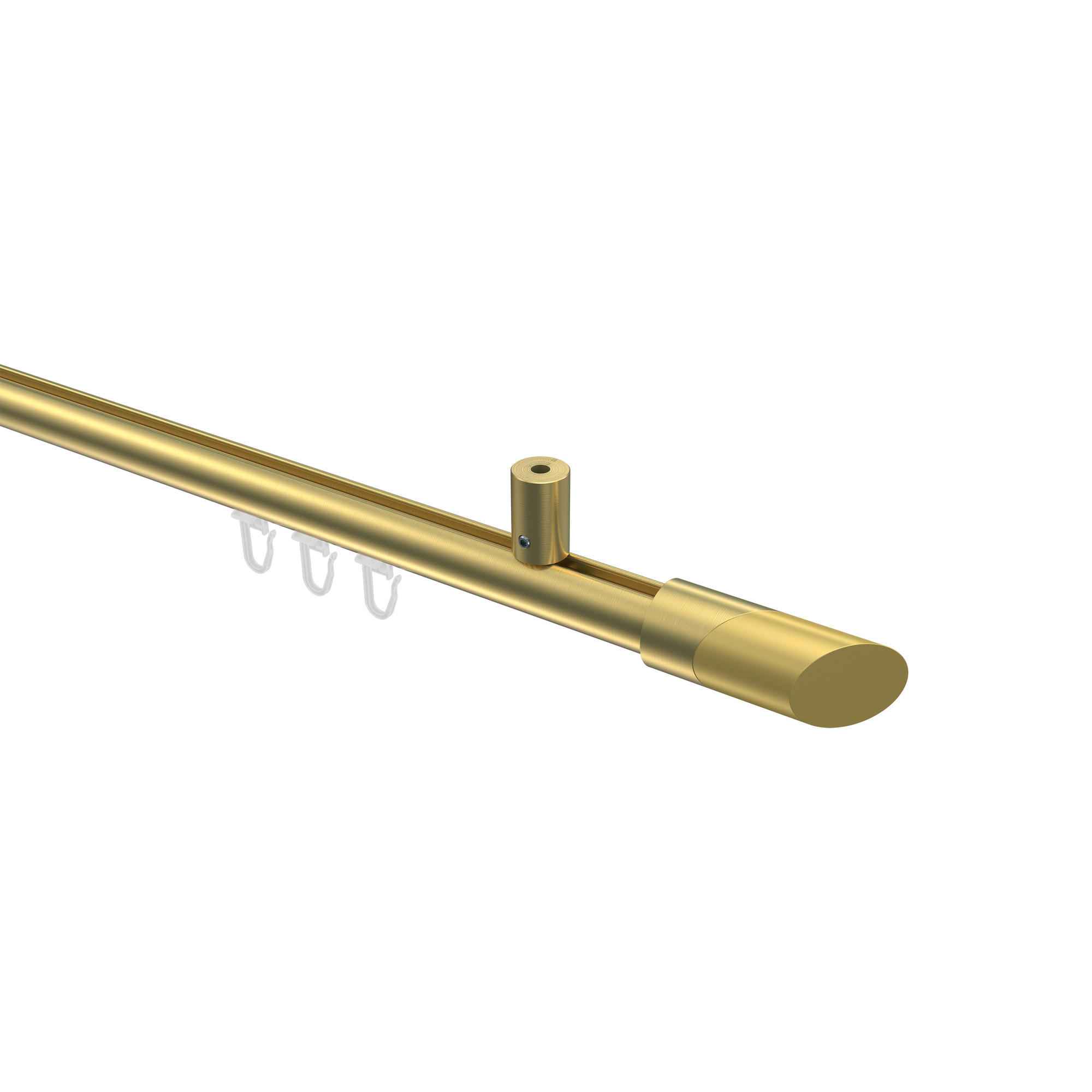 INNENLAUF-GARDINENSTANGEN-SET Sonius Verano 200 cm, 1-läufig, 20 mm Ø Messing-Optik - Messingfarben/Goldfarben, Metall (200cm) - INTERDECO