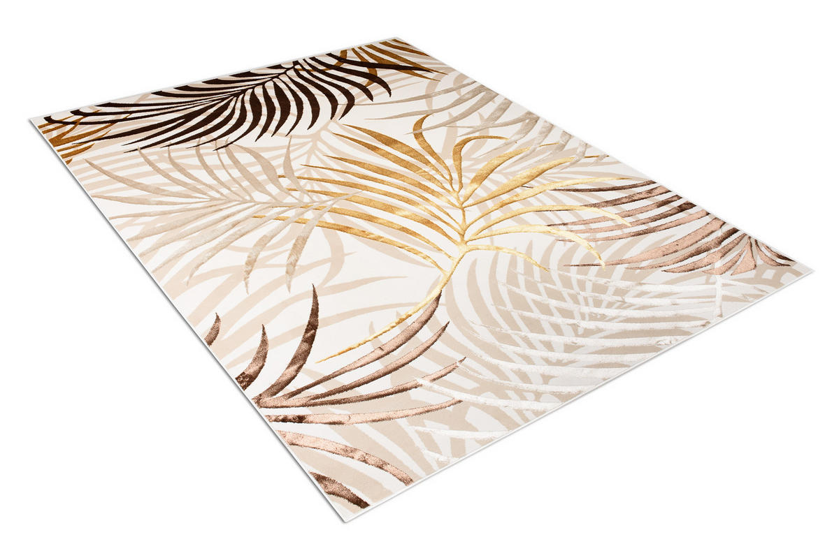 TEPPICH GOLDEN Creme Braun 200/300 cm - Creme/Braun, Kunststoff (200/300cm) - Tapiso