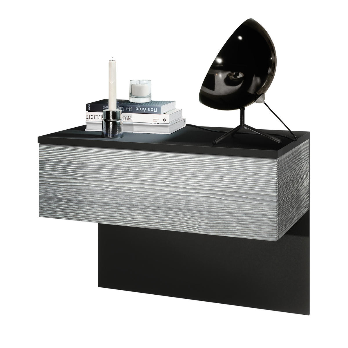 NACHTTISCH Sleep Fronten in Avola-Anthrazit - Anthrazit, Holzwerkstoff (60/46/35cm) - Vladon