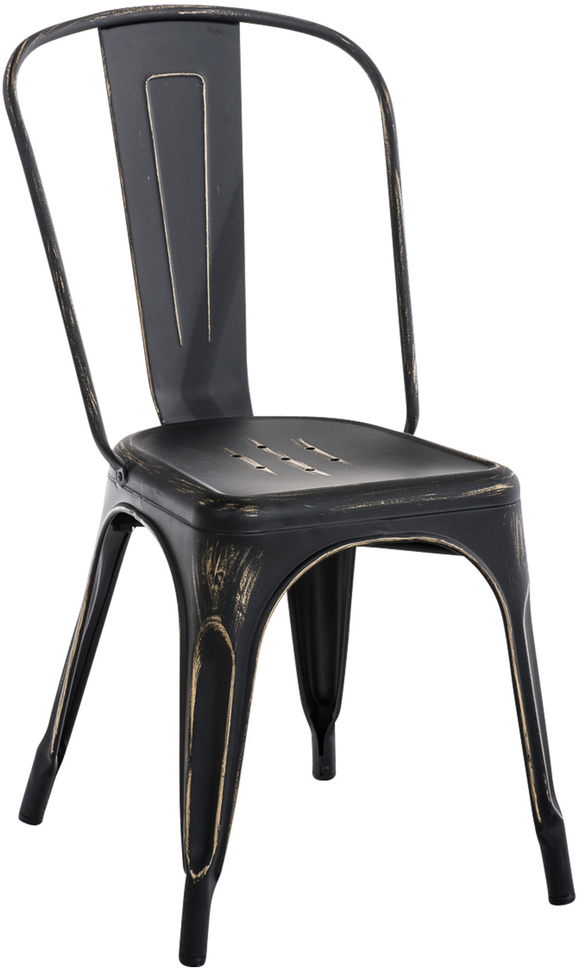 BESUCHERSTUHL Metall Schwarz-Gold - Goldfarben/Schwarz, Metall (44/89/48cm) - CLP