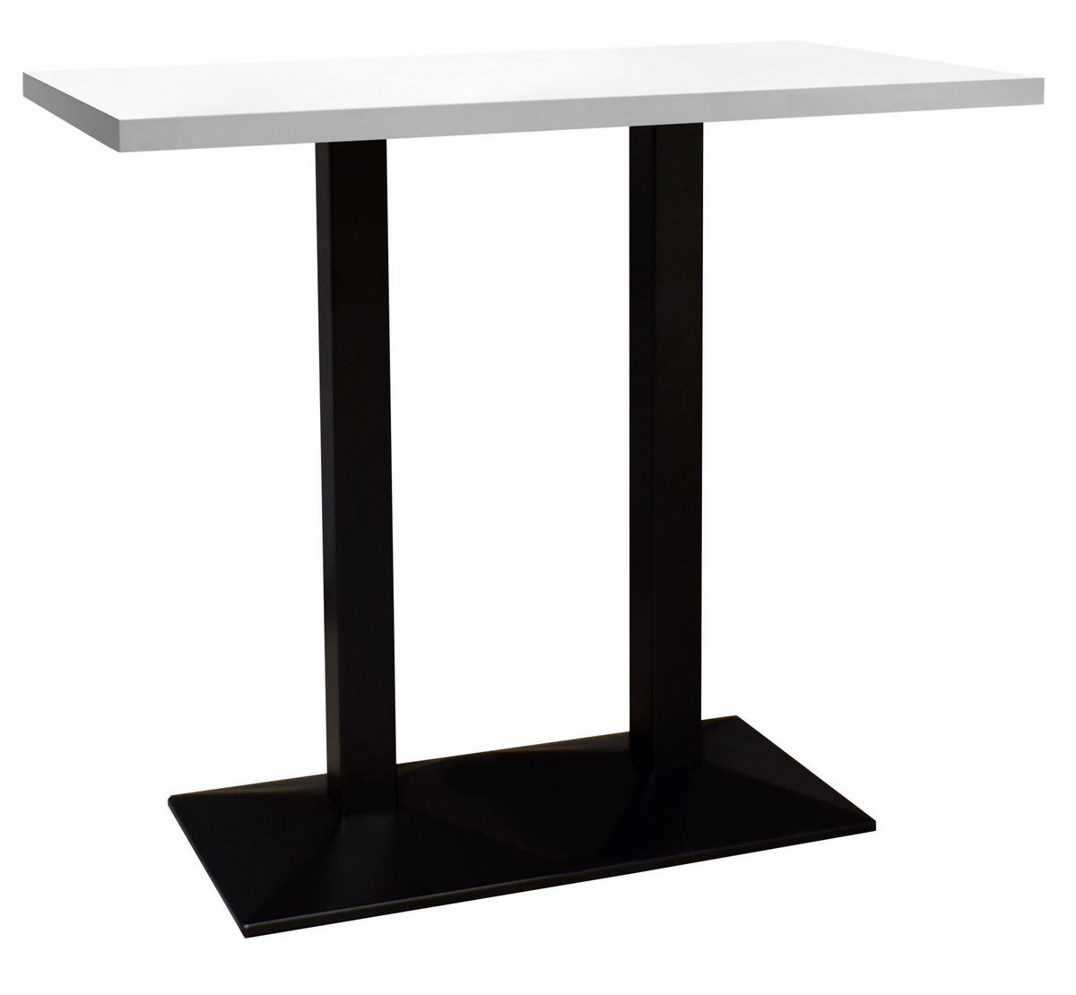 BISTROTISCH Eimile 120x50x75 schwarz matt/weiß matt lack - Weiß, Metall (50/75/120cm) - 58aufmkessel