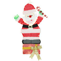 97ER LED Weihnachtsdeko, Weihnachten Weihnachtsmann Weihnachtsbeleuchtung - Multicolor, Textil (30/93/52cm) - Outsunny