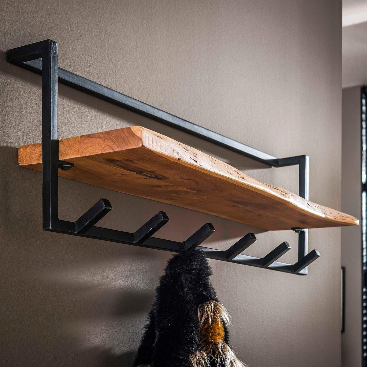 WANDGARDEROBE Edge Braun 100/25/32 cm - Braun, Holz (25/32/100cm) - Hoyz Collection