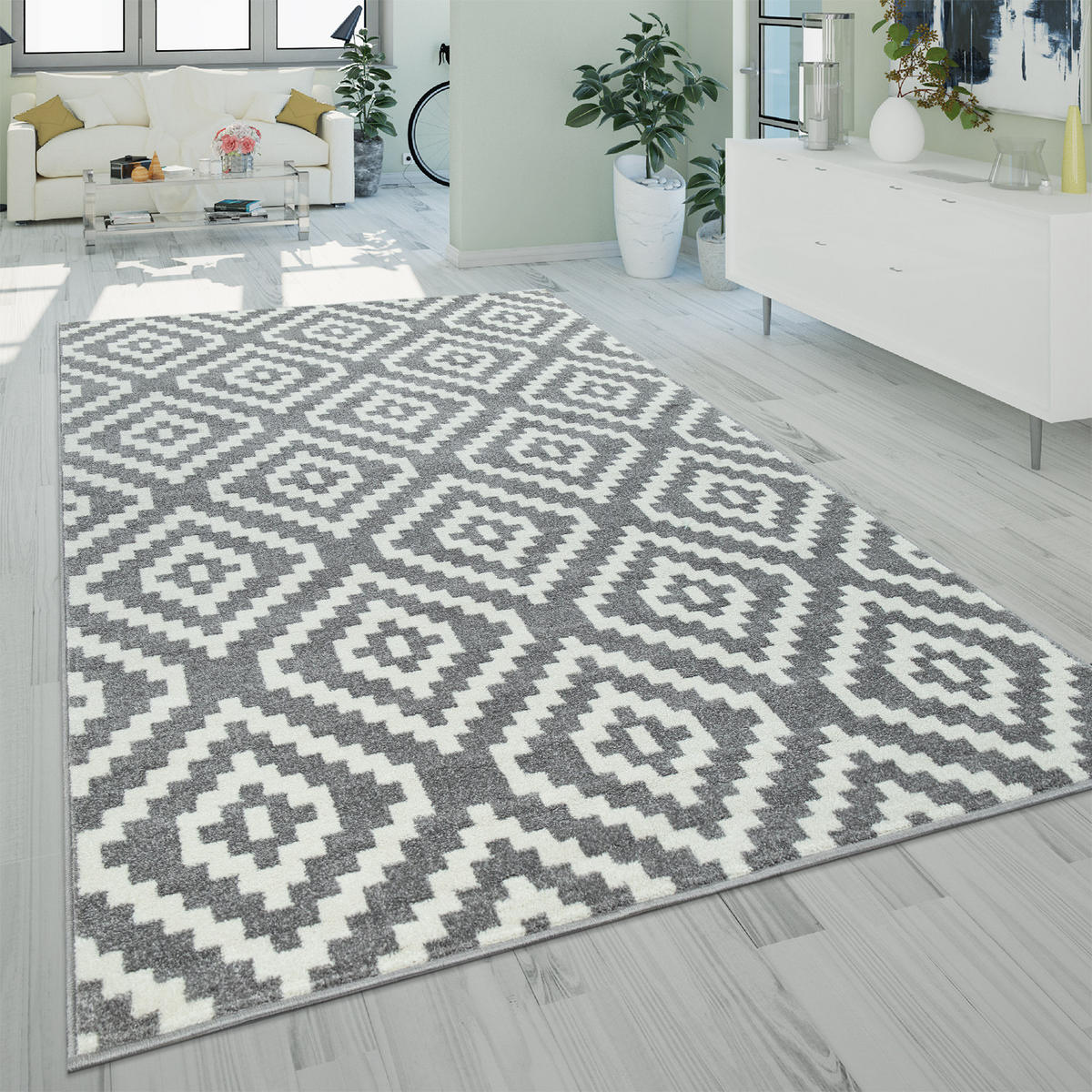 KURZFLORTEPPICH 160/220 cm Stella 400 - Grau, Textil (160/220cm) - Paco Home