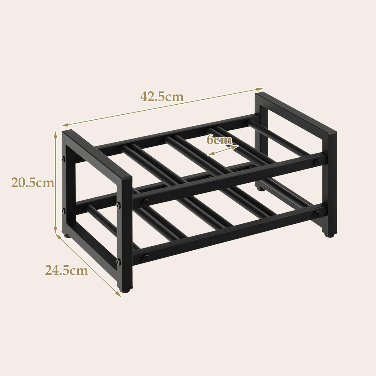 WEINREGAL aus Metall Schwarz - Schwarz, Metall (43/21/25cm) - COSTWAY
