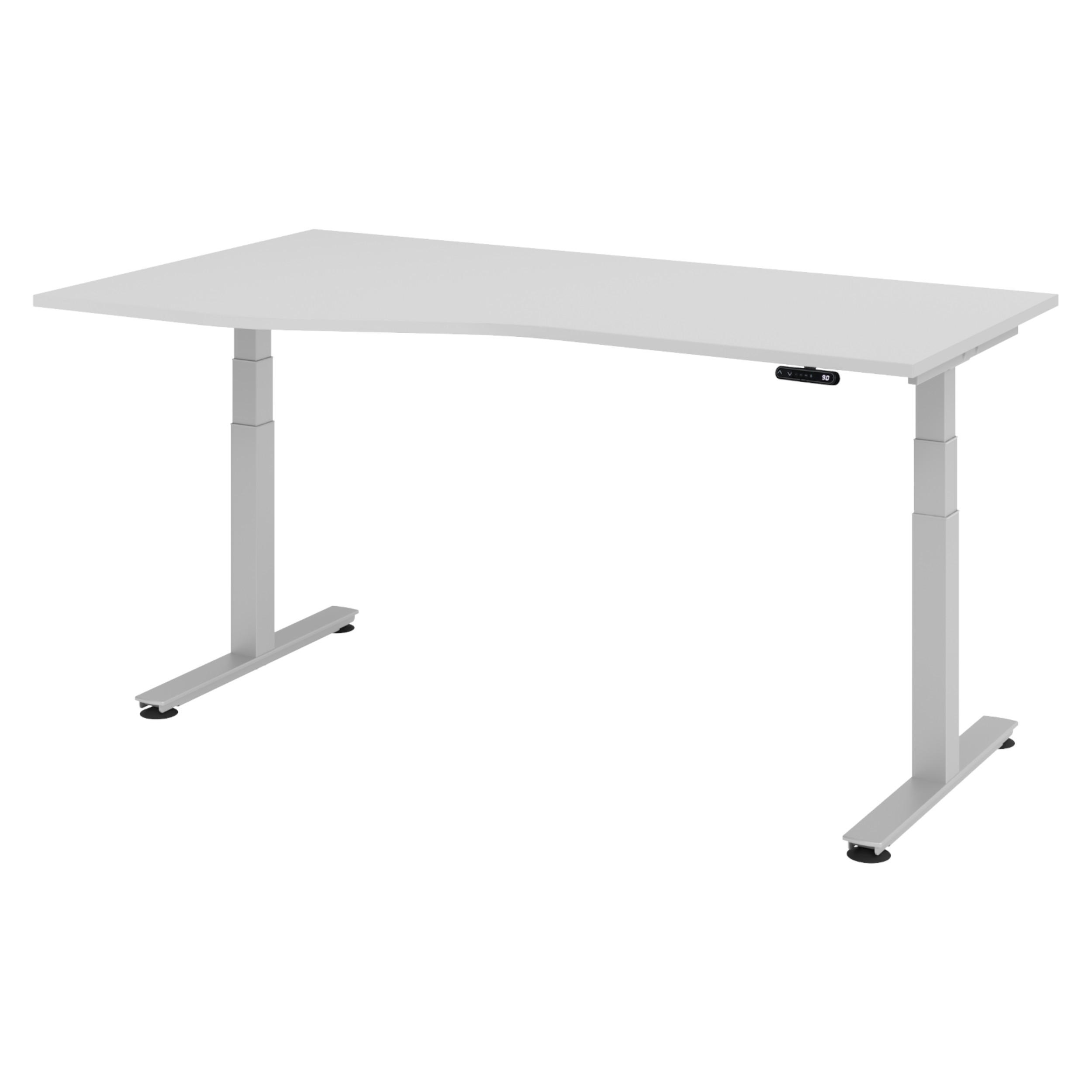 bümö Schreibtisch Grau, Silber 180x74x100 cm