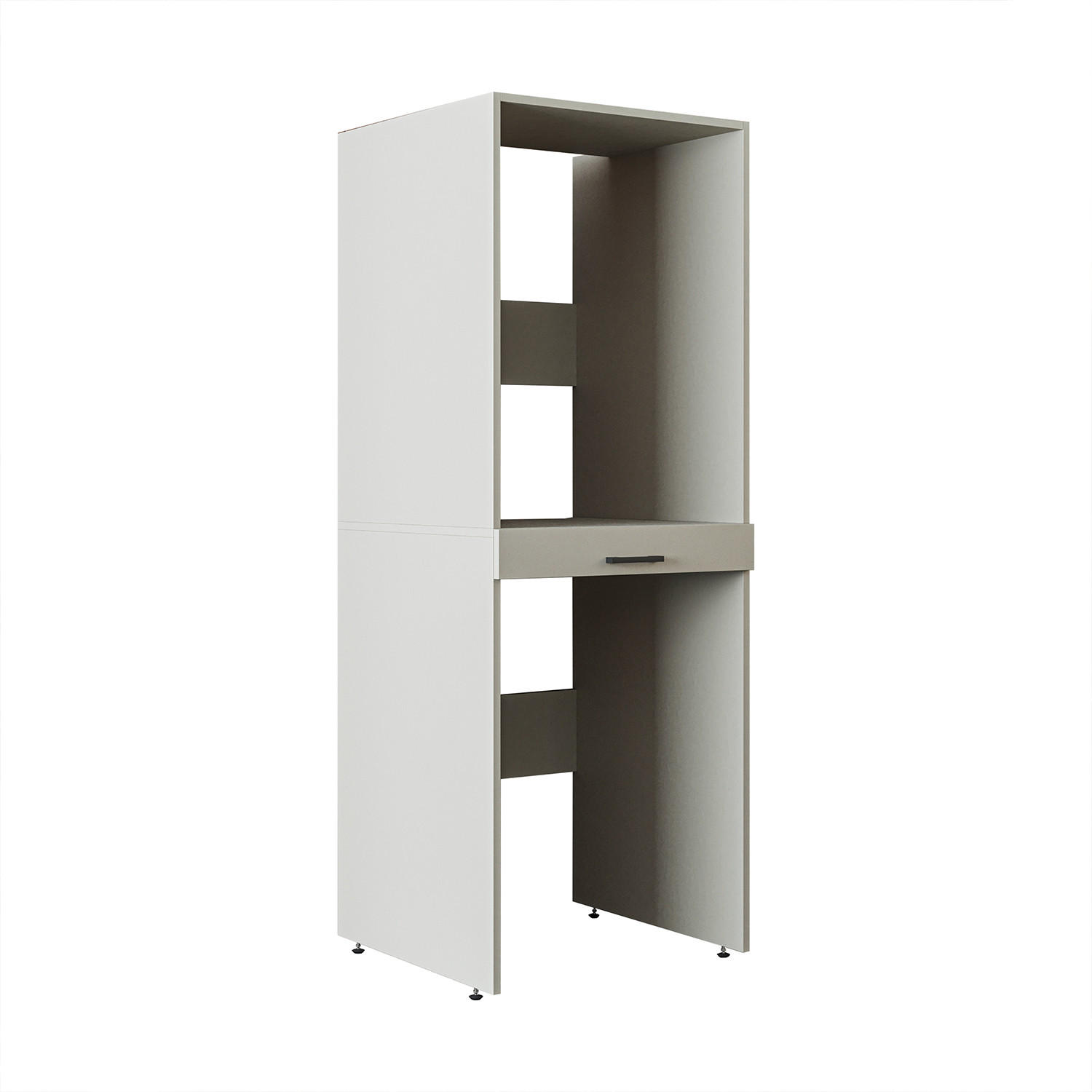 WASCHMASCHINENSCHRANK DUO-I 67cm Breit, 184cm Hoch - Beige, Holzwerkstoff (67/184/67cm)