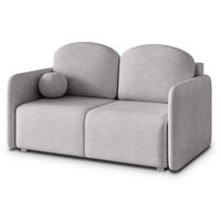BETTSOFA SUVI II NV Hellgrau Geflochtener Stoff mit Schlaffunktion - Hellgrau, Textil (90/85/153cm) - MASSENO