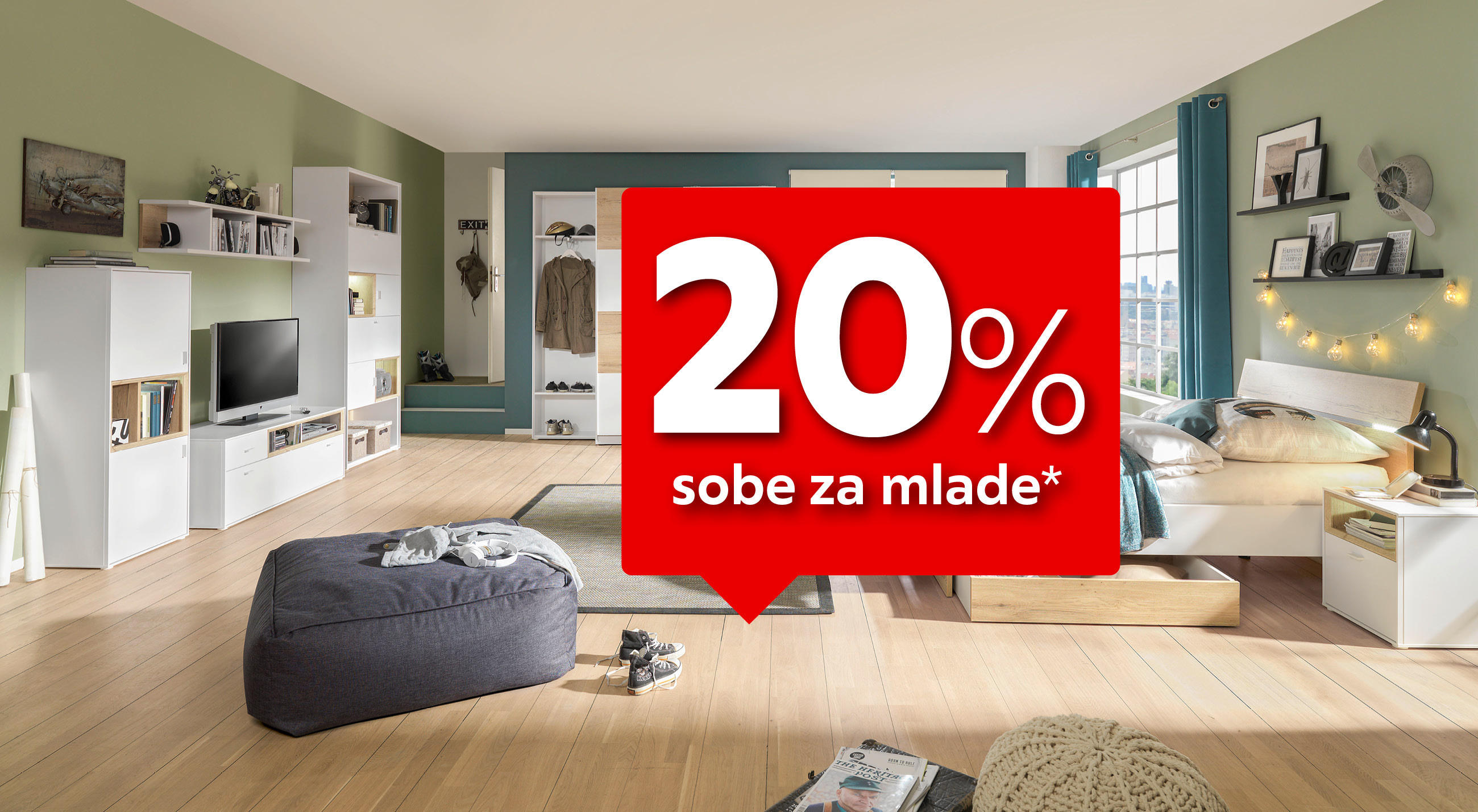 20% sobe za mlade*