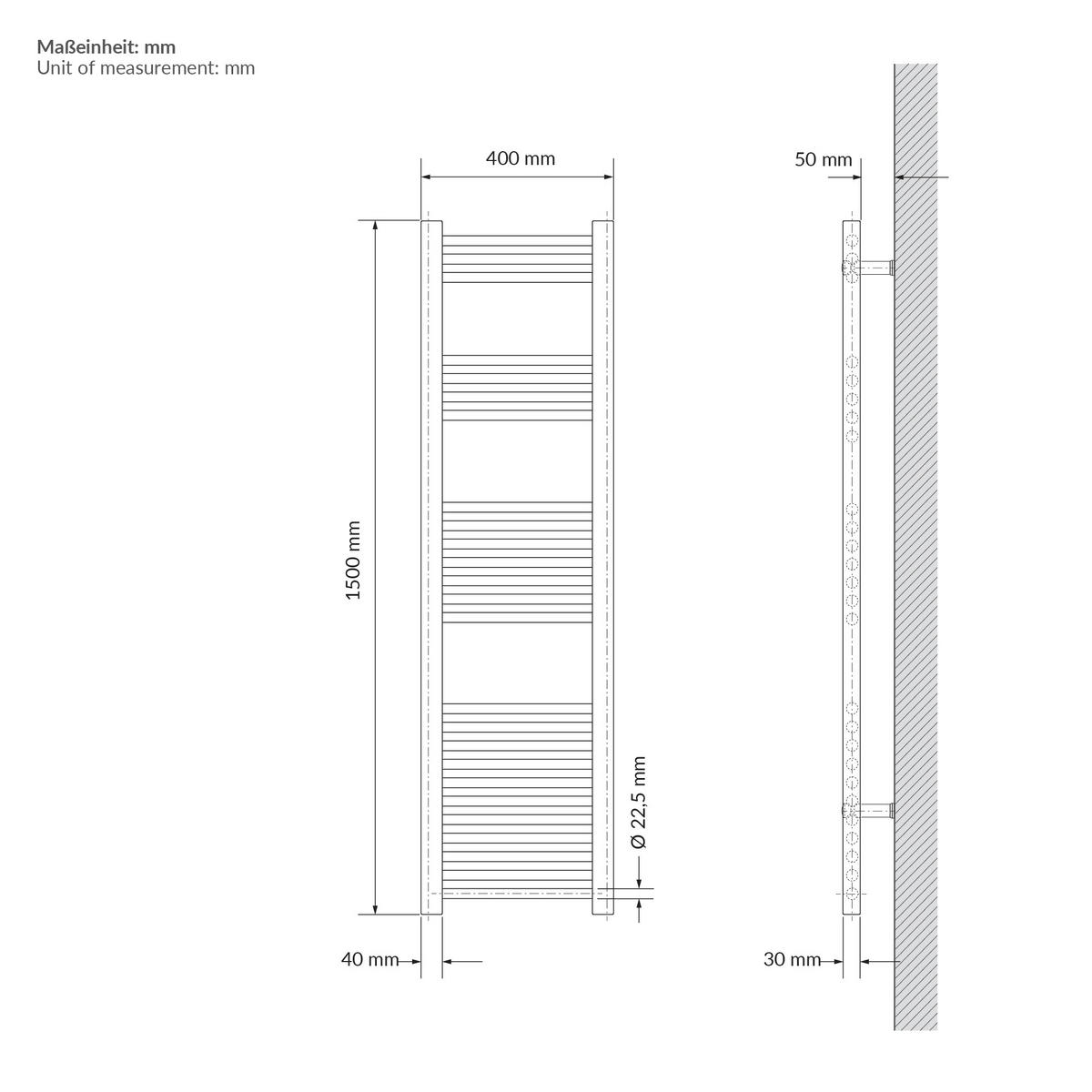 UTĚRKOVÝ TOPNÝ TĚLESO 400 x 1500 mm, béžové, koupelnové topné těleso, rovné, s bočním připojením - béžová, kov (40/150/3cm) - LuxeBath