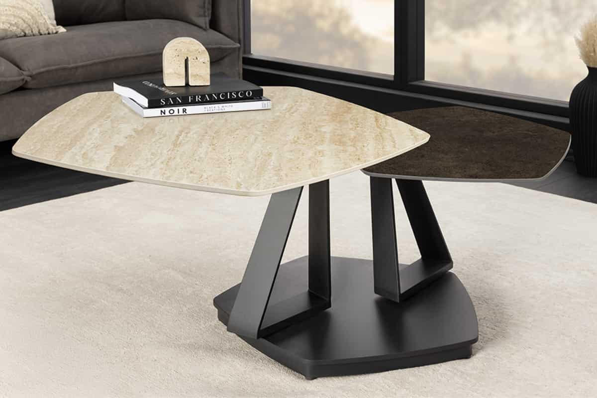 COUCHTISCH MOVEMENT Keramik Natur 9580 cm - Braun, Keramik (81/130/44cm) - riess-ambiente