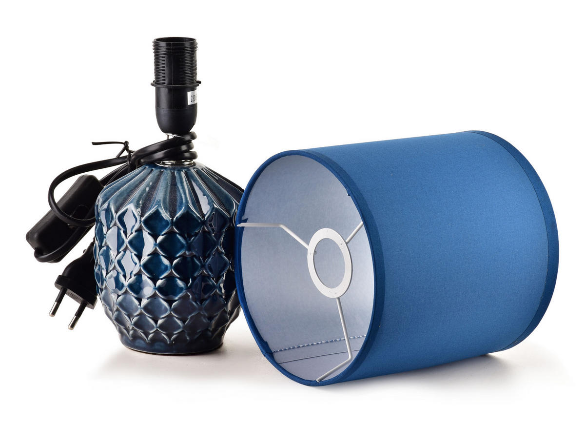 TISCHLAMPE Leti Dunkelblau 10/14/28.5 cm Keramik - Dunkelblau, Keramik (10/14/28.5cm) - Mondex