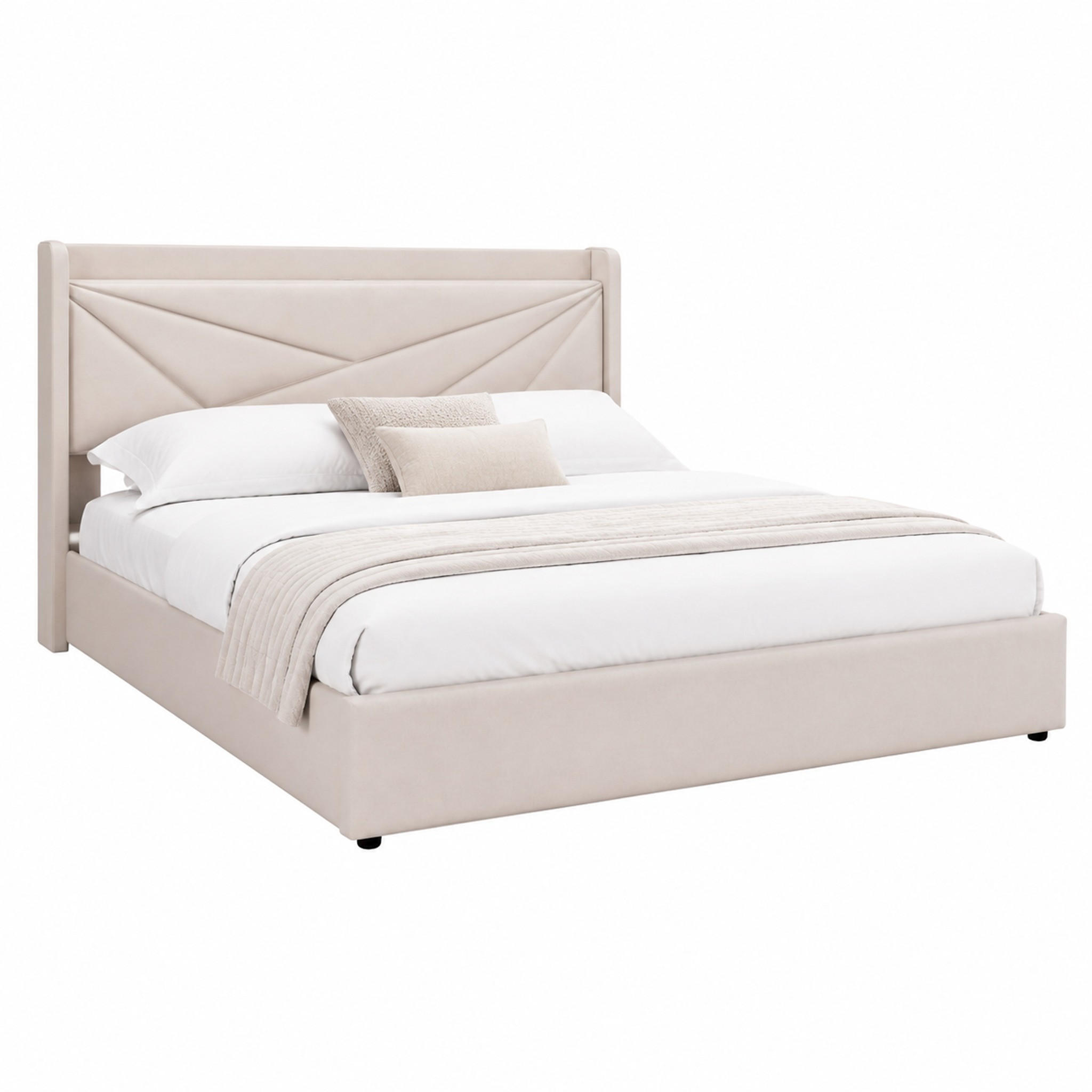 Meubliv Polsterbett Beige 160x200 cm