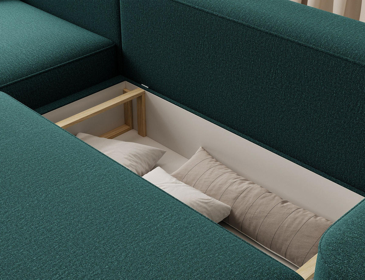 ECKSOFA RUMA - Dunkelgrün (Enjoy 35) - Dunkelgrün, Holzwerkstoff (285/180cm) - Möblo
