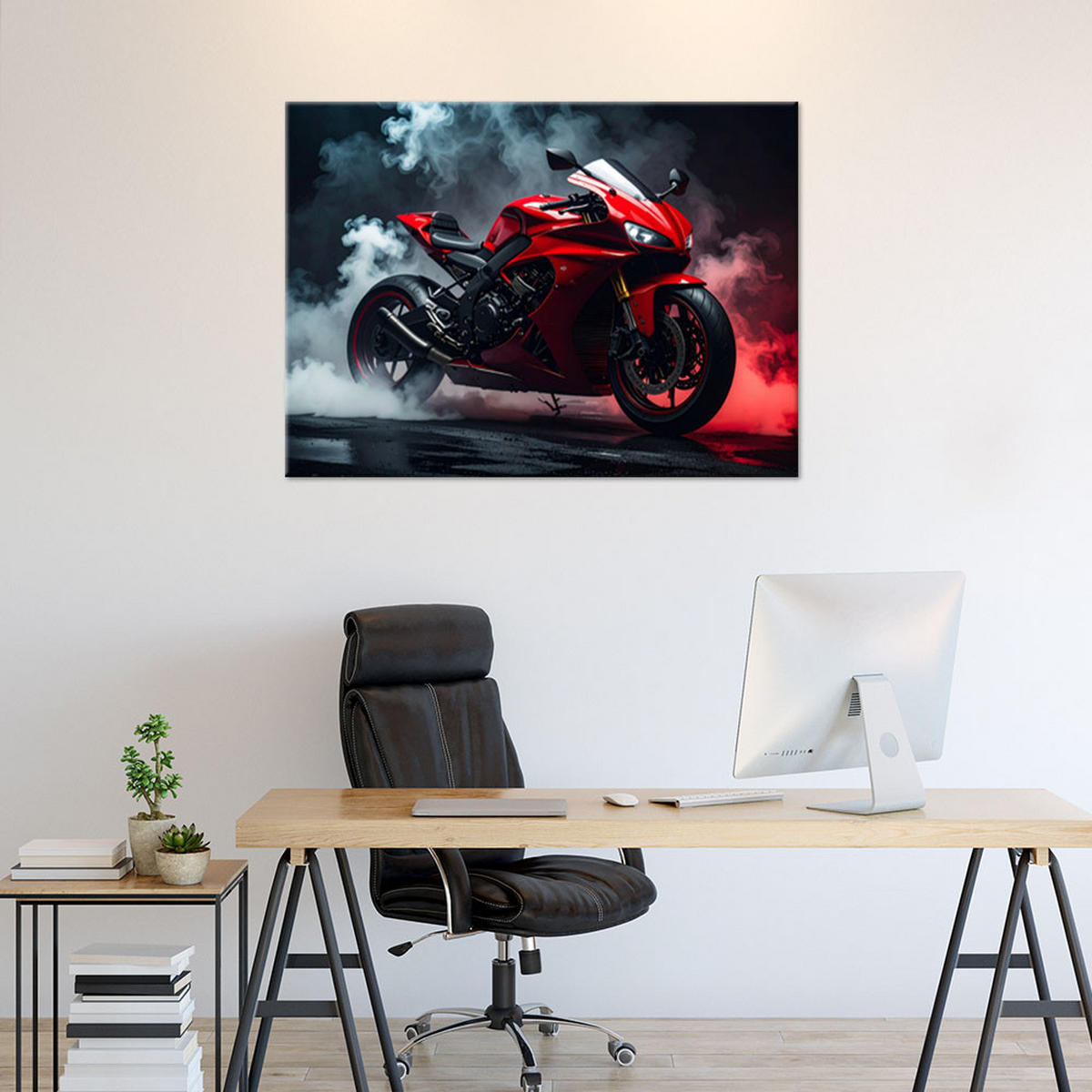 LEINWANDBILD Kraftfahrzeuge 30x20cm - Rot, Textil (30/20cm) - Feeby