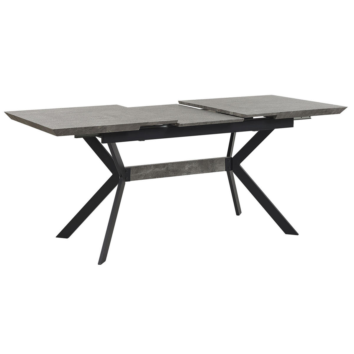 ESSTISCH 140-180/80/76 cm Hellgrau Rechteckig Benson - Grau, Holzwerkstoff (180/80/76cm) - Beliani