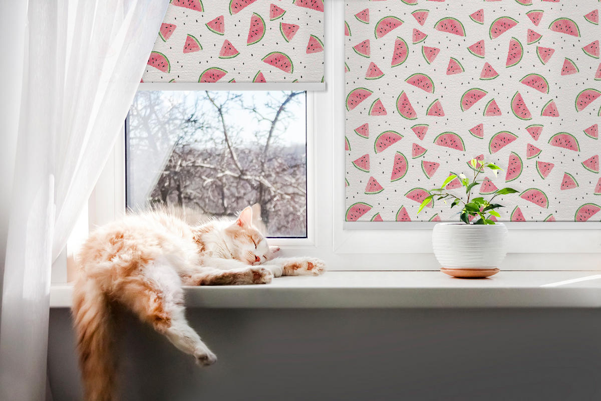 VNÚTORNÁ roleta - okenná roleta - roleta - 100x100 cm - Vodové melóny - pink, plast (100/100/0.5cm) - TULUP