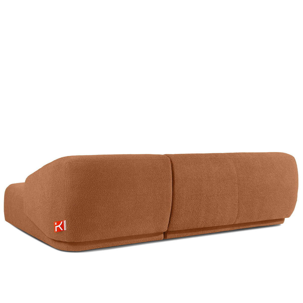 ECKSOFA RECHTS VIRA, Rost, Bouclé - Rotbraun/Schwarz, Holz/Holzwerkstoff (300/160cm) - KONSIMO®
