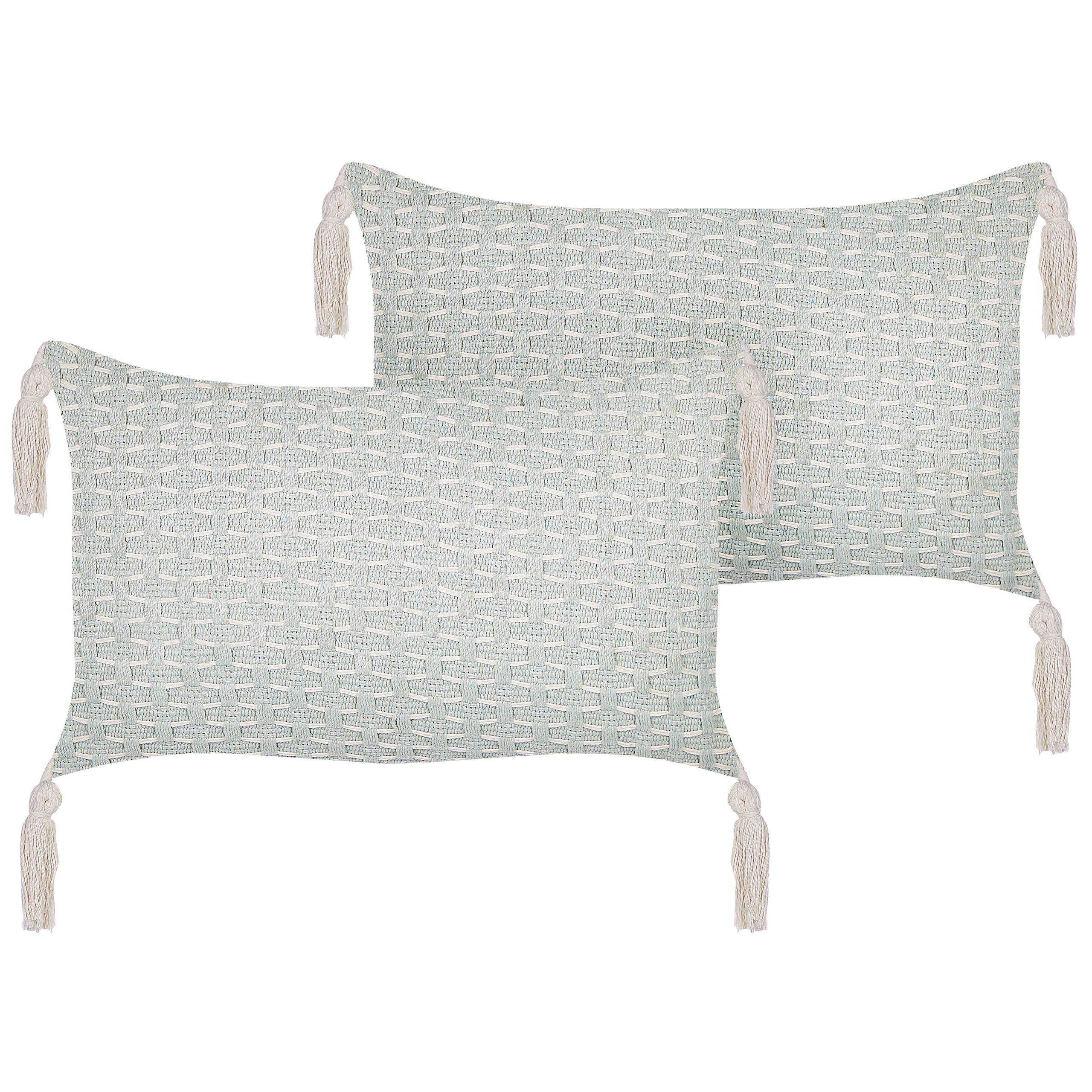 DEKOKISSEN 2er-Set Mintgrün 45/25 cm Hakone - Mintgrün, Textil (45/25cm) - Beliani