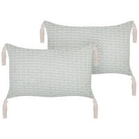 DEKOKISSEN 2er-Set Mintgrün 45/25 cm Hakone - Mintgrün, Textil (45/25cm) - Beliani