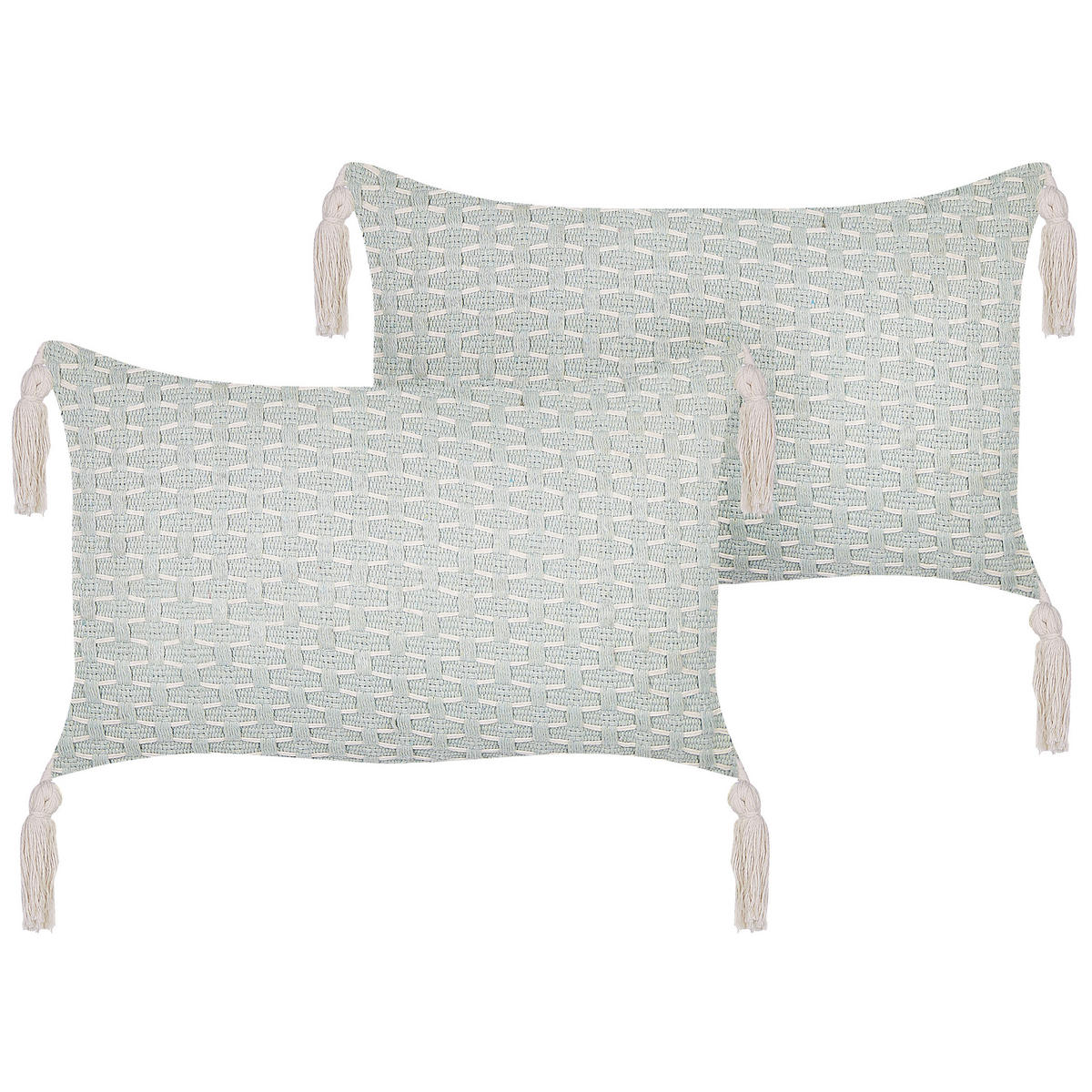 DEKOKISSEN 2er-Set Mintgrün 45/25 cm Hakone - Mintgrün, Textil (45/25cm) - Beliani