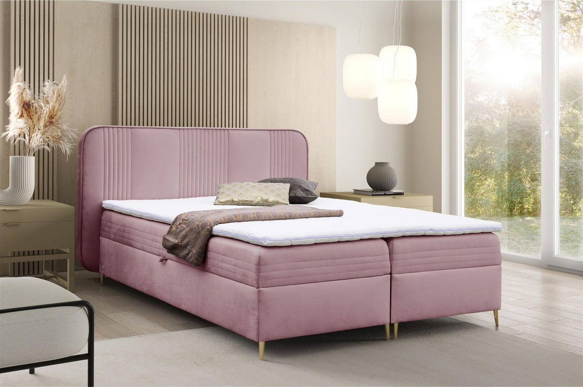 BOXBETT Alize - Altrosa, Holzwerkstoff/Textil (160/200cm) - Fun Möbel