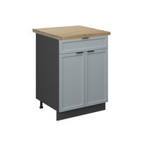 KÜCHENUNTERSCHRANK Fame-Line Hellblau-grau 60 cm mit Schublade AP Eiche - Anthrazit/Blaugrau, Holzwerkstoff (60/82/60cm) - Vicco