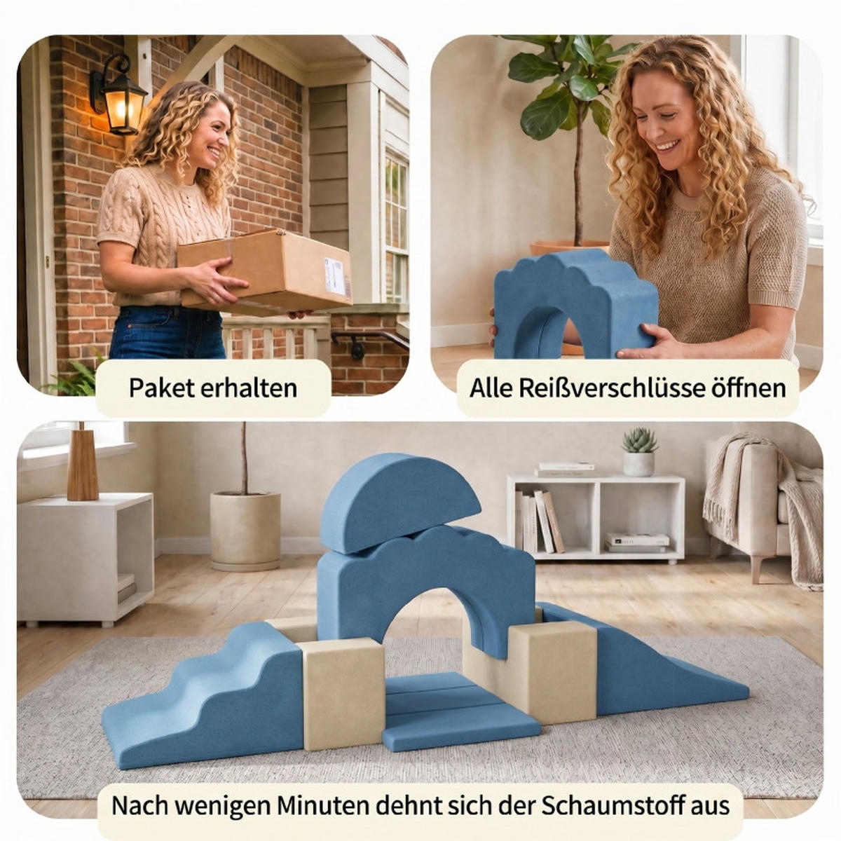 KONSTRUKTIONSSPIELZEUG Bausteine Blau - Blau, Kunststoff (40/25/50cm) - Korfee