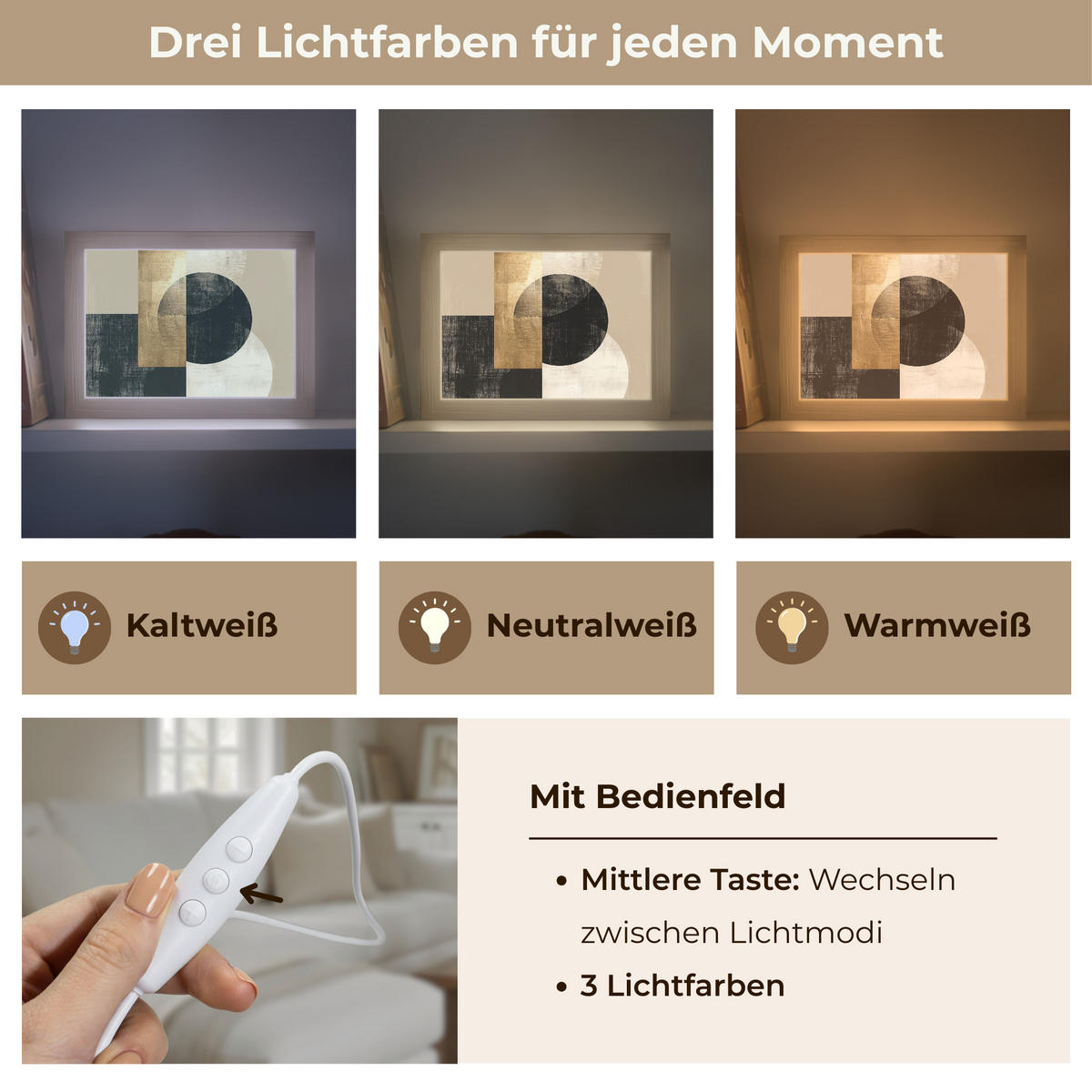 TISCHLEUCHTE Abstrakt - Modern - Schwarz - Gold 20x15 cm - Beige, Holzwerkstoff (8/20/15cm) - OnlyWow