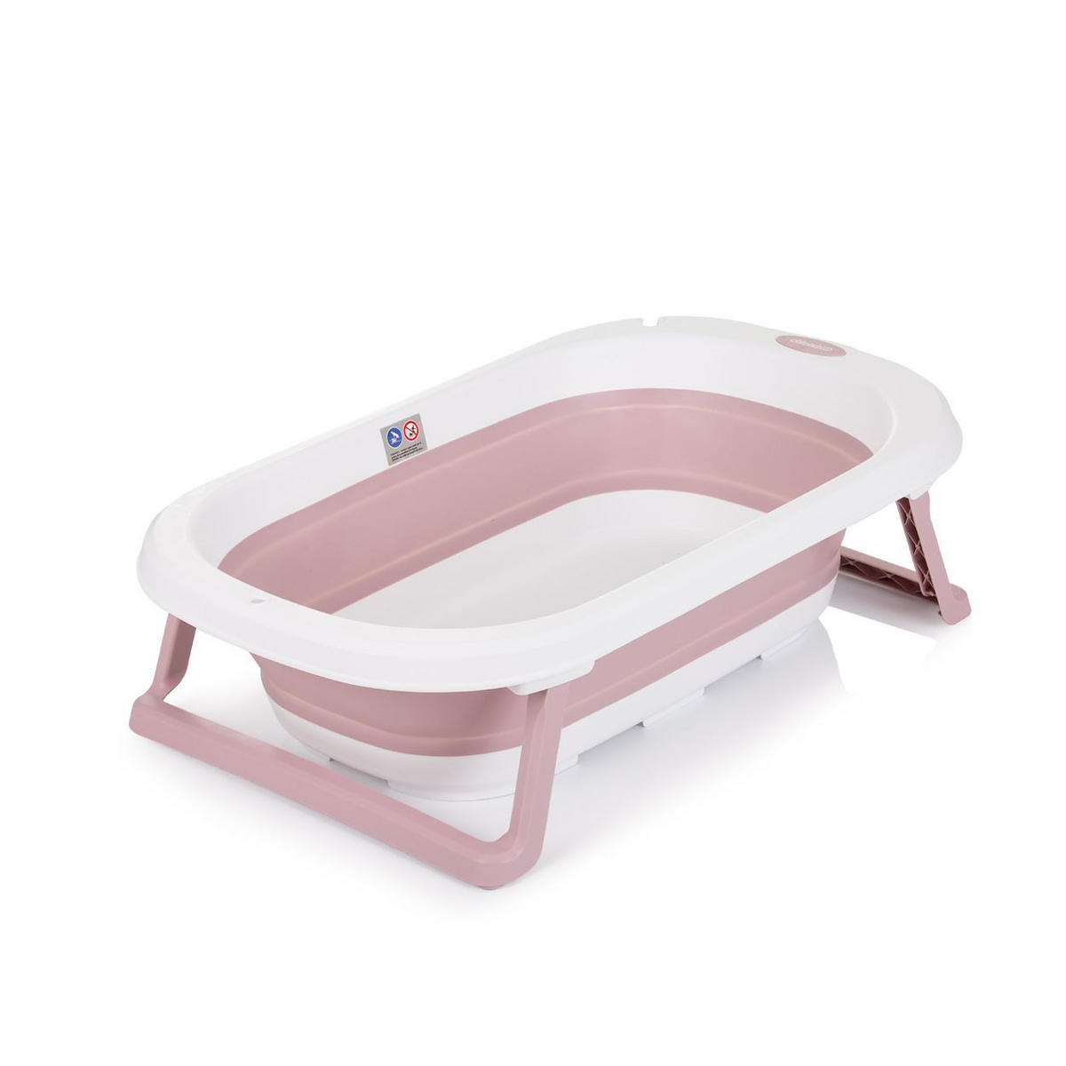 BABYBADEWANNE Isla 80 cm rosa mit Badekissen faltbar, integrierter Wasserablauf - Rosa, Kunststoff (50/80cm) - Chipolino