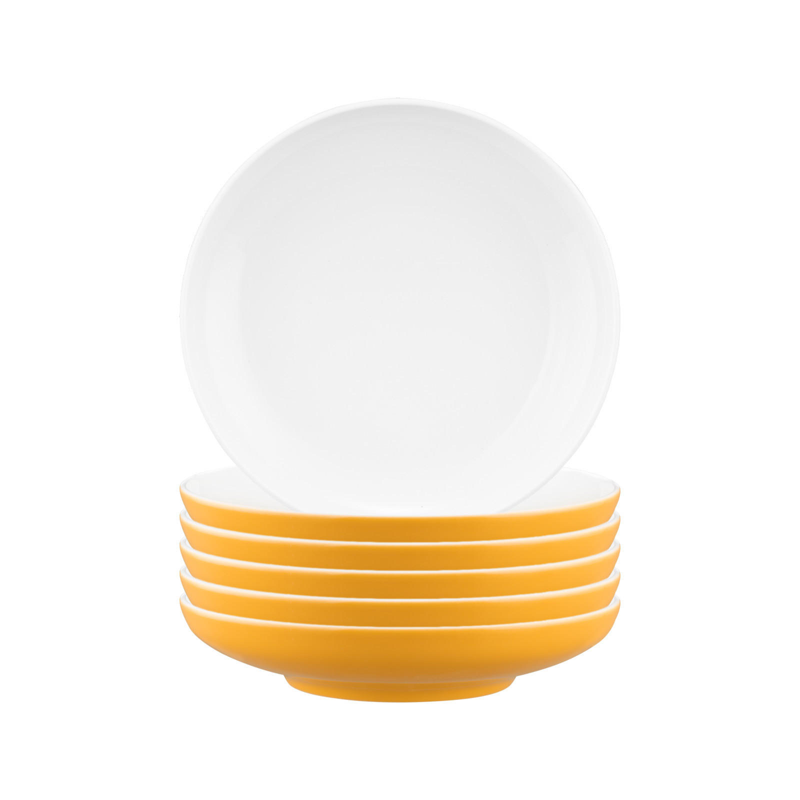 SUPPENTELLER Sento Home Pure Colors Mango Orange ø 21,3 cm 6er Set - Orange, Keramik (21.3cm) - Seltmann Weiden