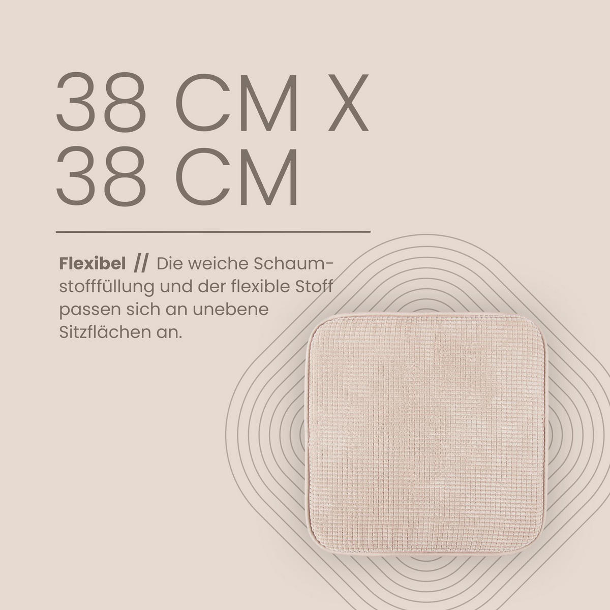 SITZKISSEN 38x38 cm Creme 4er-Pack - Creme, Kunststoff (38/38cm)