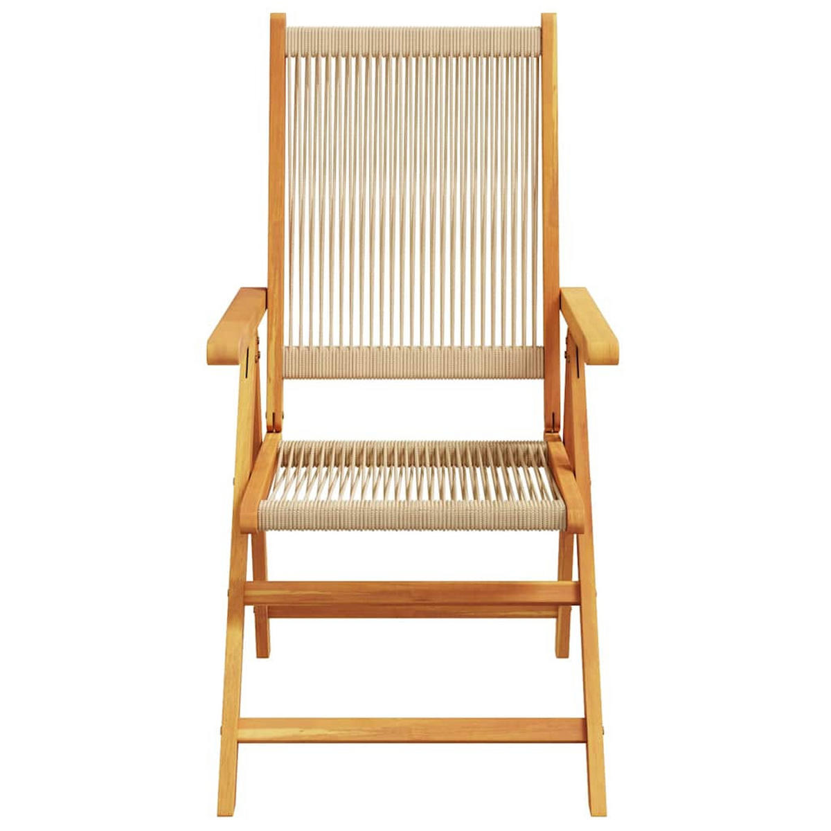 GARTENSTUHL Verstellbar 4er Set Beige Massivholz Akazie - Beige, Holz (57/109/70cm) - vidaXL