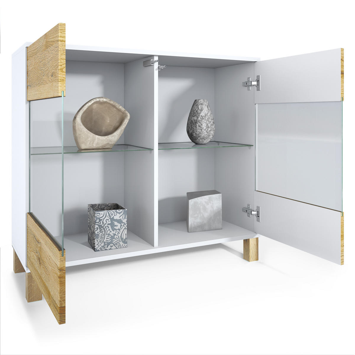 KOMMODE Bari Eiche Natur - Eichefarben, Holzwerkstoff (92.5/84.5/35cm) - Vladon